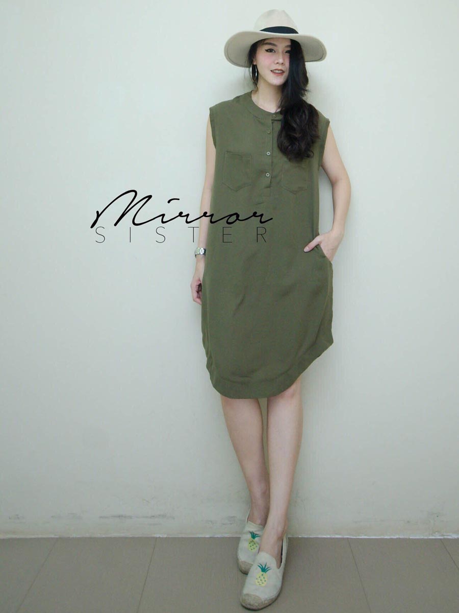 เสื้อผ้าผู้หญิง ALMA-Mandarin-sleeveless-DRES-7