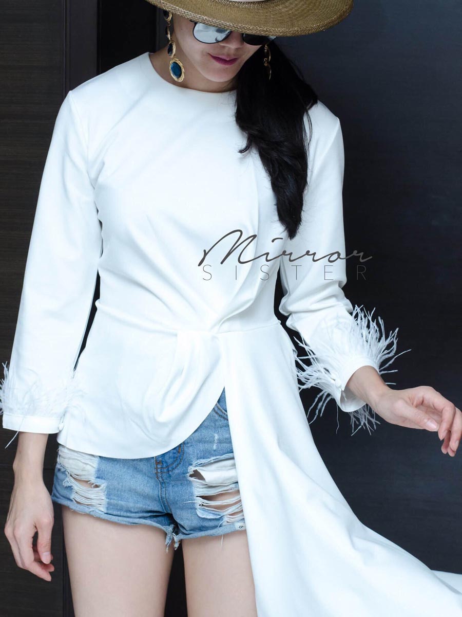 เสื้อผ้าผู้หญิง ANaTaSia-FeaTHer-and-TaiL-BLOUSE-3