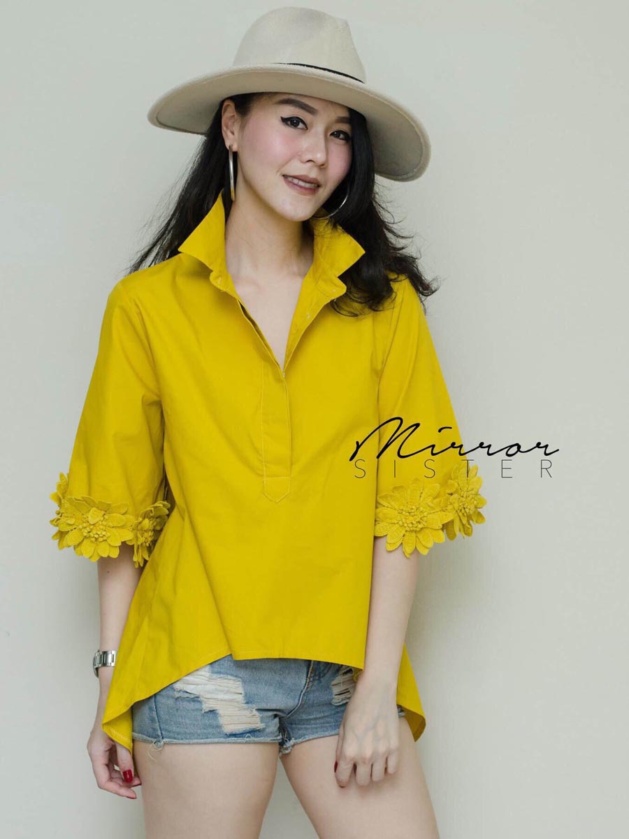 เสื้อผ้าผู้หญิง AnDaa-3Dflower-sleeve-Shirt-10