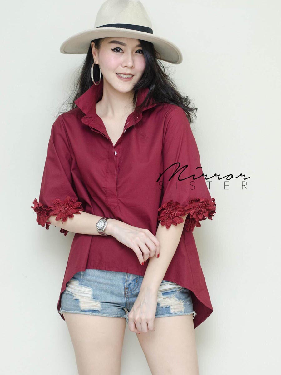 เสื้อผ้าผู้หญิง AnDaa-3Dflower-sleeve-Shirt-11