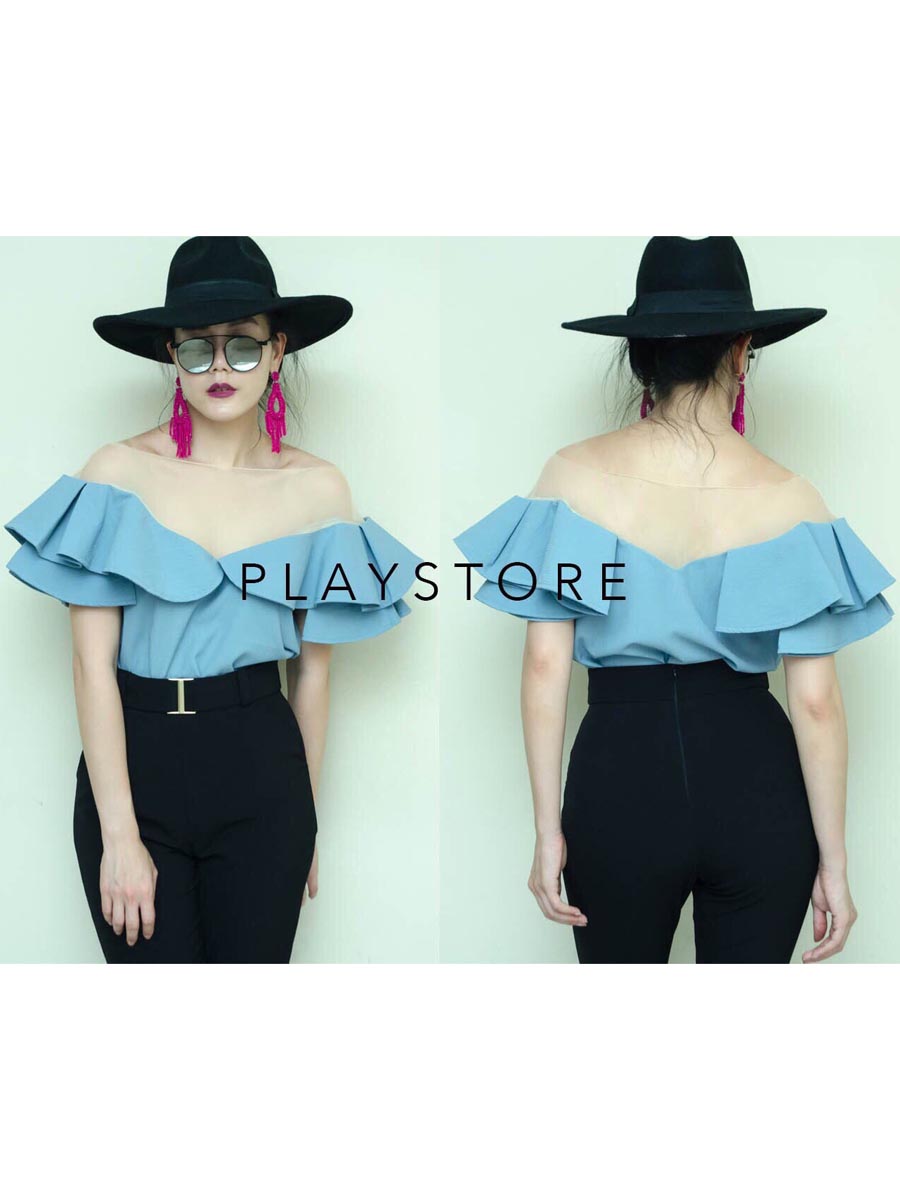 เสื้อผ้าผู้หญิง BLoGGeR-BoMB-SEE-THRu-BLOUSE-8