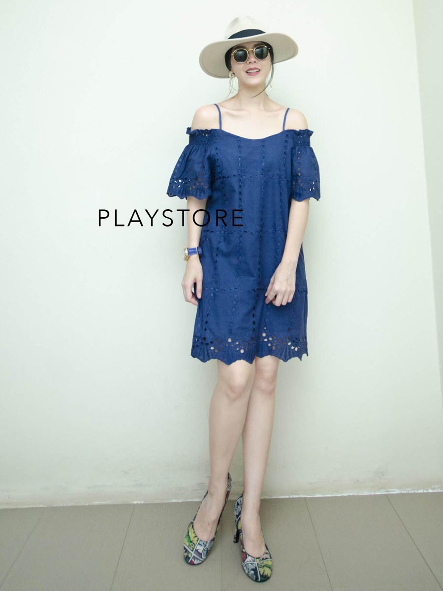 เสื้อผ้าผู้หญิง Bonny-Embroided-Shoulder-Off-Dress-2