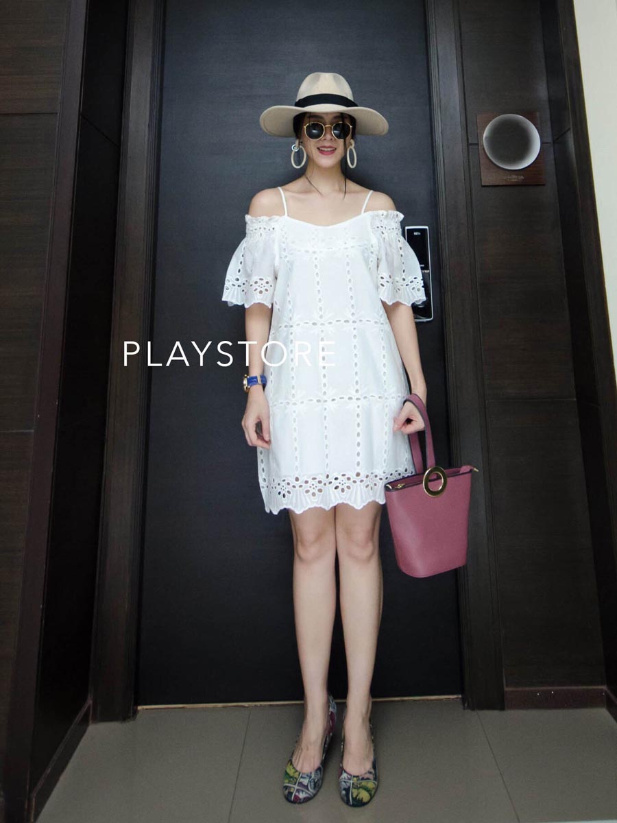 เสื้อผ้าผู้หญิง Bonny-Embroided-Shoulder-Off-Dress-7