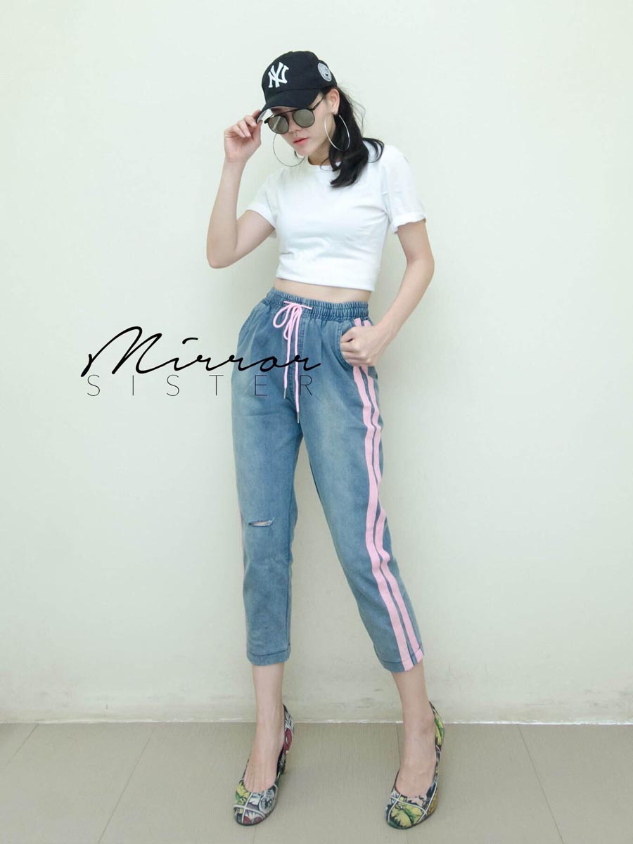 เสื้อผ้าผู้หญิง BuBBLePiNK-2stack-jeans-PANTS-1