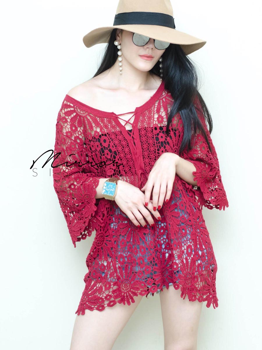 เสื้อผ้าผู้หญิง Lace-See-through-cloth-5