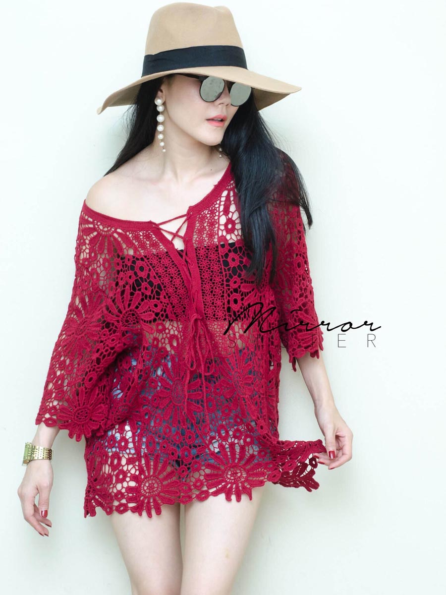 เสื้อผ้าผู้หญิง Lace-See-through-cloth-6