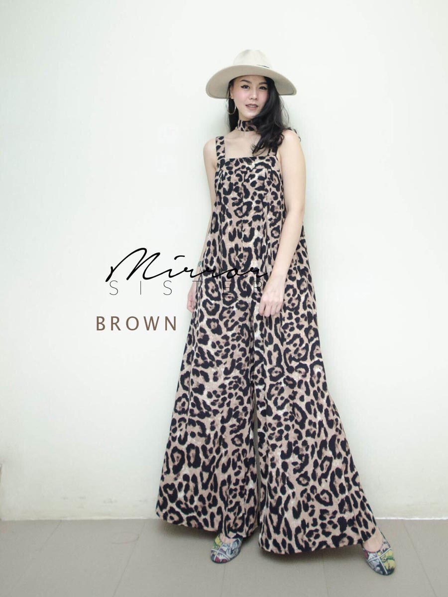 เสื้อผ้าผู้หญิง Leopard-Long-Jumpsuit-9