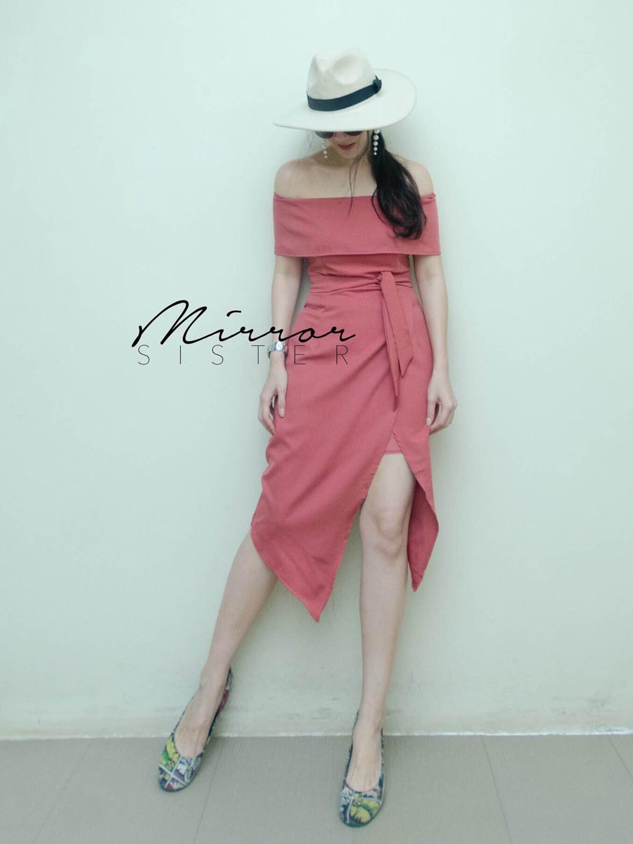 เสื้อผ้าผู้หญิง MaRtiNa-Shoulder-off-Evening-Dress-11