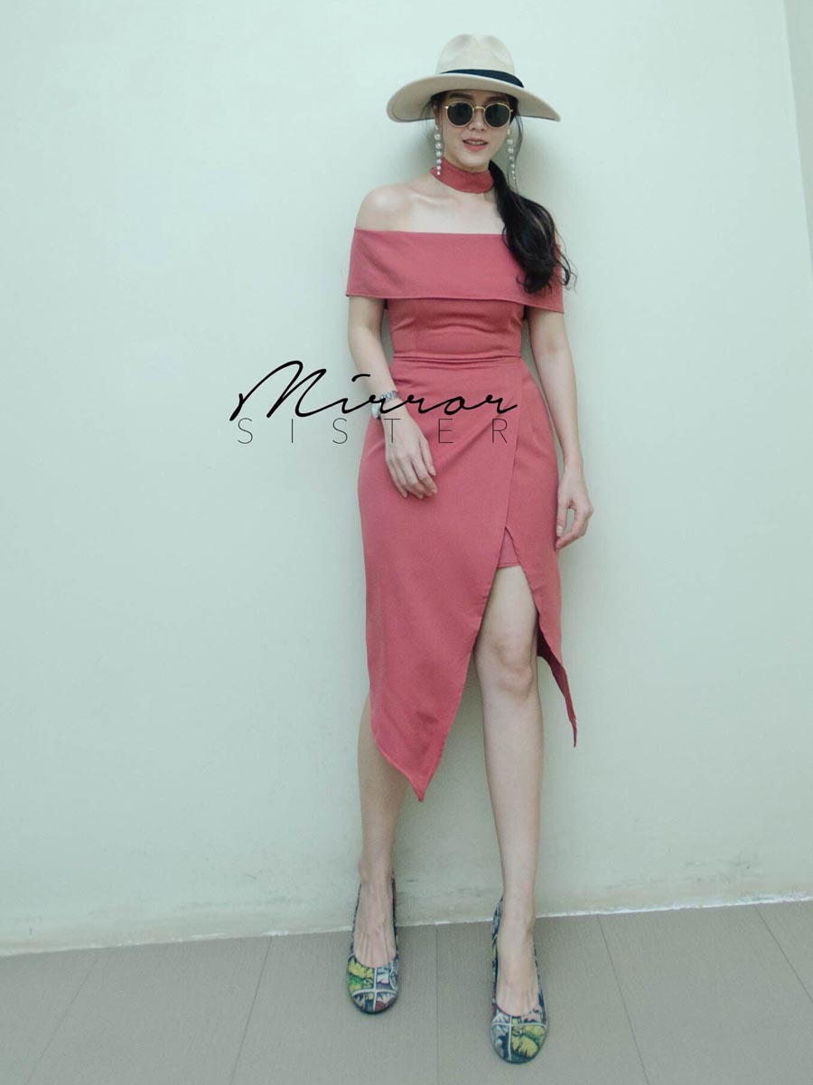 เสื้อผ้าผู้หญิง MaRtiNa-Shoulder-off-Evening-Dress-12