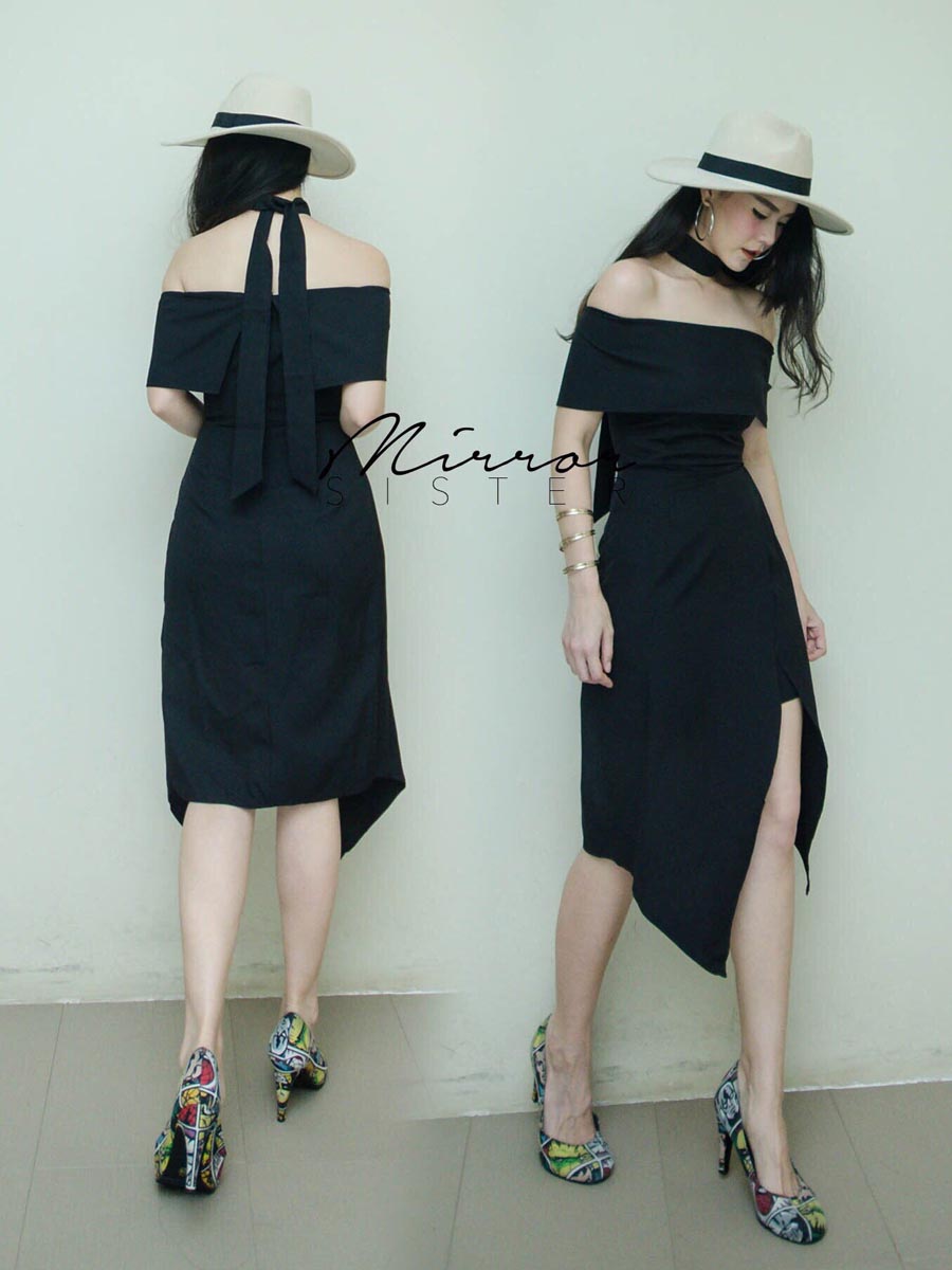 เสื้อผ้าผู้หญิง MaRtiNa-Shoulder-off-Evening-Dress-2