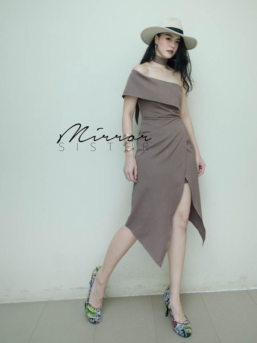 เสื้อผ้าผู้หญิง MaRtiNa-Shoulder-off-Evening-Dress-3