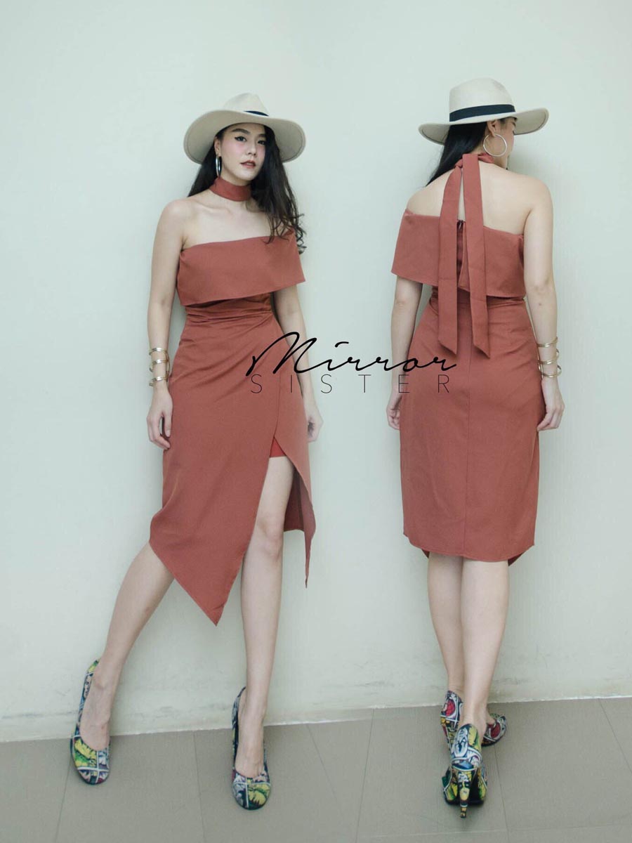 เสื้อผ้าผู้หญิง MaRtiNa-Shoulder-off-Evening-Dress-8