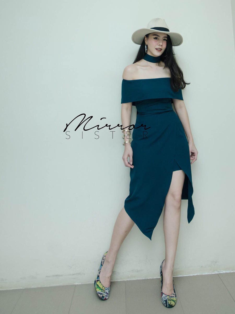 เสื้อผ้าผู้หญิง MaRtiNa-Shoulder-off-Evening-Dress-9