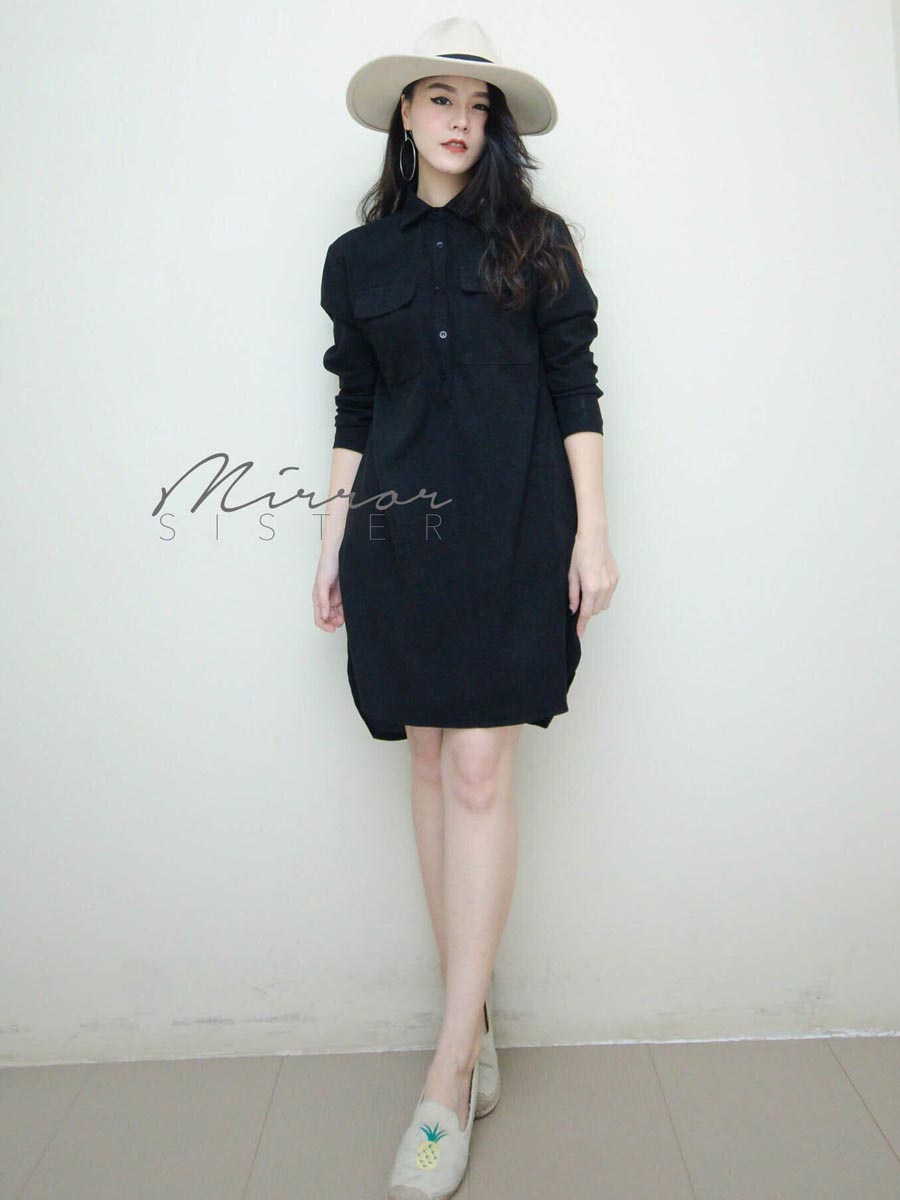 เสื้อผ้าผู้หญิง Official-Suede-dress-shirt-4