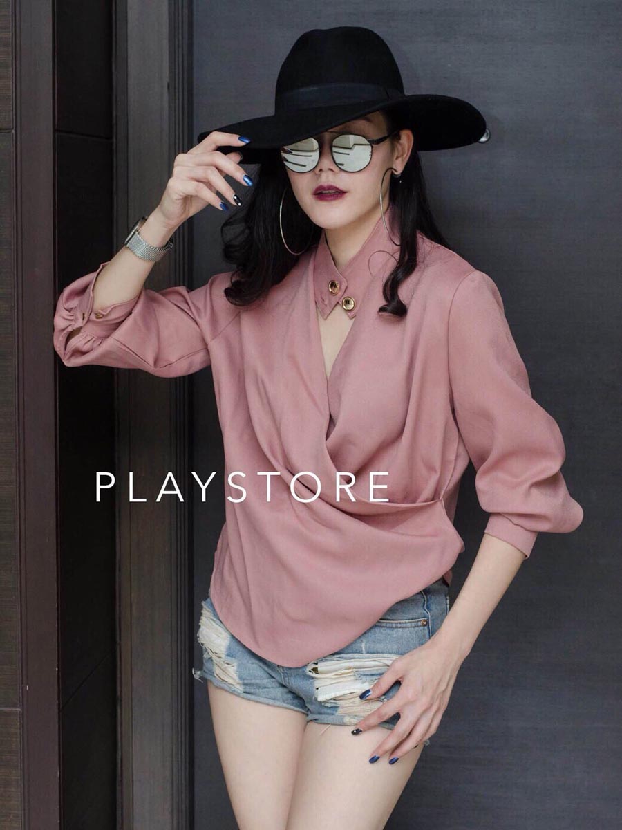 เสื้อผ้าผู้หญิง VeNice-Choker-BLoUSE-1