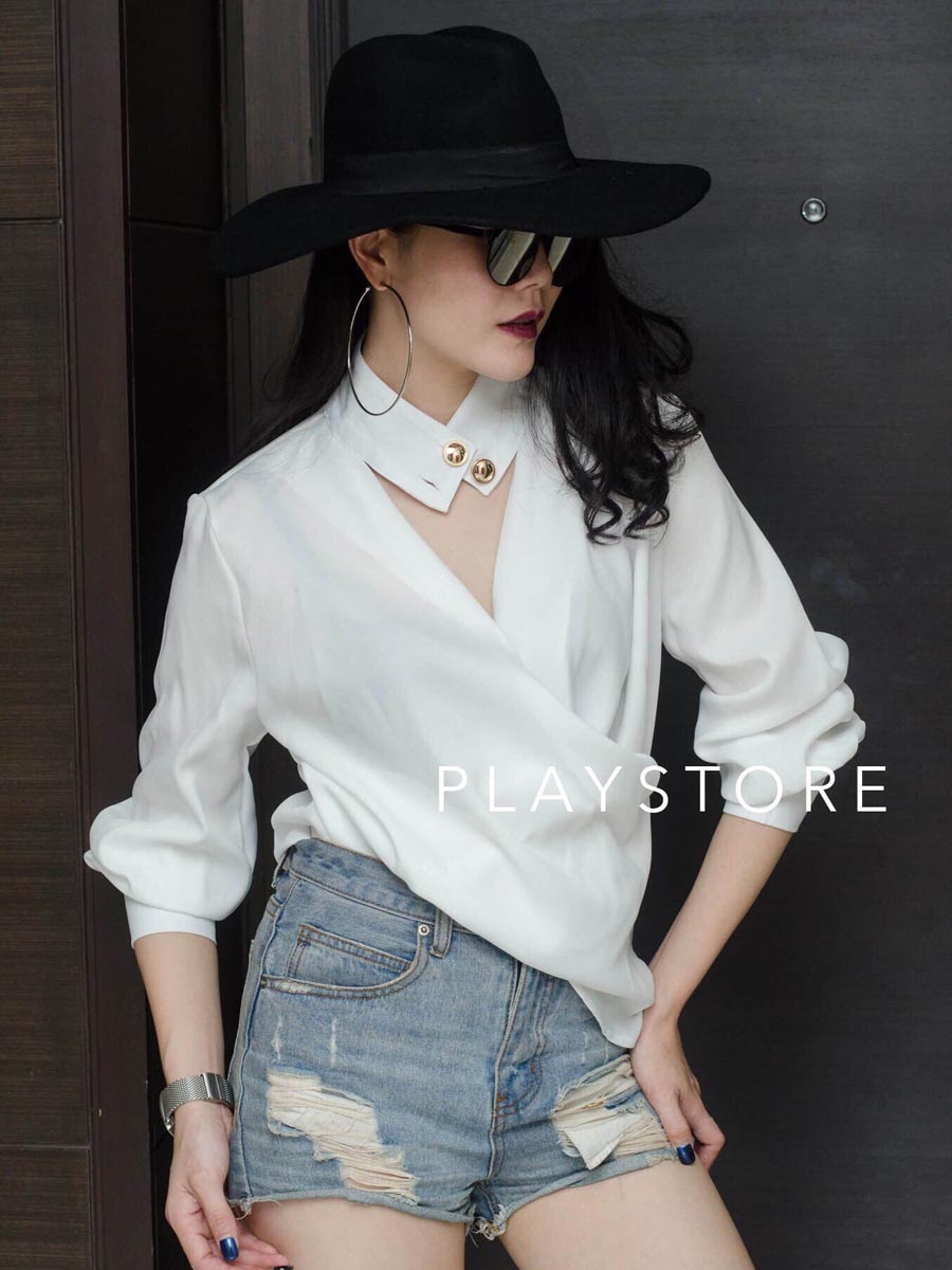 เสื้อผ้าผู้หญิง VeNice-Choker-BLoUSE-6